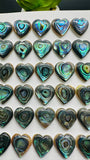 Abalone Shell Heart Cabs- 12 mm Size- Pack of 4 Pcs- AAAA Quality- Natural Abalone Cabochons