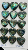 Abalone Shell Heart Cabs- 18 mm Size- Pack of 1 Pc- AAAA Quality-  Natural Abalone Cabochons