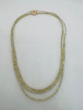 Yellow Diamond Faceted-Necklace, triple strand Necklace, custom make with 14K Gold clasp, Size 2-3 MM, Length 16", 16.5" and 16.75"