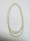 Yellow Diamond Faceted-Necklace, triple strand Necklace, custom make with 14K Gold clasp, Size 2-3 MM, Length 16", 16.5" and 16.75"