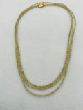 Yellow Diamond Faceted-Necklace, triple strand Necklace, custom make with 14K Gold clasp, Size 2-3 MM, Length 16", 16.5" and 16.75"