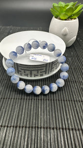 Dumortierite Bracelet 10 mm Size - Code #A11 Length 7.5 Inch - AAAA Quality - Origin Austria - Stretchy Bracelet