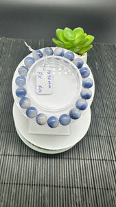 Dumortierite Bracelet 10.50 mm Size - Code #A14 - Length 7.5 Inch - AAAA Quality - Origin Austria - Stretchy Bracelet