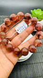 Copper Rutile Bracelet • 14 mm Size • Code C7 • AAA Quality • Natural Rutilated Quartz Bracelet