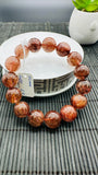 Copper Rutile Bracelet • 14 mm Size • Code C7 • AAA Quality • Natural Rutilated Quartz Bracelet