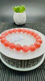 Rhodochrosite Round Bracelet - 10.50 mm Size  - Code D2 - AAAA Quality - Length 7.5 Inch- Natural Rhodochrosite Bracelet