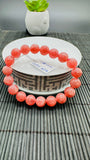 Rhodochrosite Round Bracelet - 10.50 mm Size  - Code D2 - AAAA Quality - Length 7.5 Inch- Natural Rhodochrosite Bracelet