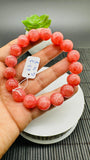 Rhodochrosite Round Bracelet - 12 mm Size  - Code D4 - AAAA Quality - Length 7.5 Inch- Natural Rhodochrosite Bracelet