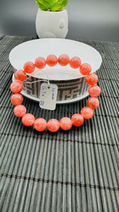 Rhodochrosite Round Bracelet - 10 mm Size  - Code D1 - AAA Quality - Length 7.5 Inch- Natural Rhodochrosite Bracelet