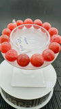 Rhodochrosite Round Bracelet - 14 mm Size  - Code D7 - AAAA Quality - Length 7.5 Inch- Natural Rhodochrosite Bracelet