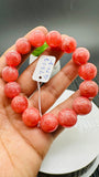 Rhodochrosite Round Bracelet - 14 mm Size  - Code D7 - AAAA Quality - Length 7.5 Inch- Natural Rhodochrosite Bracelet