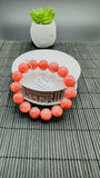 Rhodochrosite Round Bracelet - 14 mm Size  - Code D7 - AAAA Quality - Length 7.5 Inch- Natural Rhodochrosite Bracelet