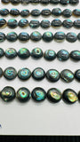 Abalone Shell Round Cabs- 8 mm Size- Pack of 4 Pcs- AAAA Quality-  Natural Abalone Cabochons