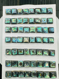 Abalone Shell Square Cabs- 12 mm Size- Pack of 2 Pcs- AAAA Quality- Natural Abalone Cabochons