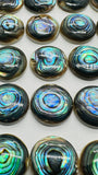 Abalone Shell Round Cabs- 12 mm Size- Pack of 4 Pcs- AAAA Quality-  Natural Abalone Cabochons