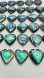 Abalone Shell Heart Cabs- 14 mm Size- Pack of 2 Pcs- AAAA Quality- Natural Abalone Cabochons
