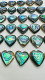 Abalone Shell Heart Cabs- 10 mm Size- Pack of 4 Pcs- AAAA Quality- Natural Abalone Cabochons