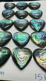 Abalone Shell Heart Cabs- 18 mm Size- Pack of 1 Pc- AAAA Quality- Natural Abalone Cabochons