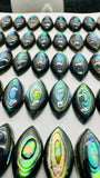 Abalone Shell Marquis Cabs- 8x16 mm Size- Pack of 4 Pcs- AAAA Quality- Natural Abalone Cabochons