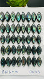 Abalone Shell Marquis Cabs- 8x16 mm Size- Pack of 4 Pcs- AAAA Quality-  Natural Abalone Cabochons