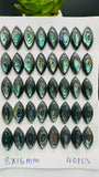 Abalone Shell Marquis Cabs- 8x16 mm Size- Pack of 4 Pcs- AAAA Quality- Natural Abalone Cabochons