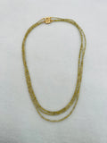 Yellow Diamond Faceted-Necklace, triple strand Necklace, custom make with 14K Gold clasp, Size 2-3 MM, Length 16", 16.5" and 16.75"