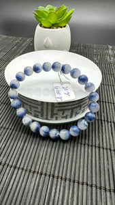 Dumortierite Bracelet 8 mm Size - Code #A5-  Length 7.5 Inch - AAAA Quality - Origin Austria - Stretchy Bracelet