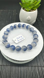 Dumortierite Bracelet 10.50 mm Size - Code #A14 - Length 7.5 Inch - AAAA Quality - Origin Austria - Stretchy Bracelet