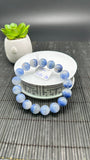 Dumortierite Bracelet 12 mm Size - Code #A17-  Length 7.5 Inch - AAAA Quality - Origin Austria - Stretchy Bracelet