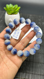 Dumortierite Bracelet 13.50 mm Size - Code #A20 Length 7.5 Inch - AAAA Quality - Origin Austria - Stretchy Bracelet