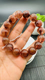 Copper Rutile Bracelet • 14 mm Size • Code C7 • AAA Quality • Natural Rutilated Quartz Bracelet