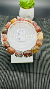 Copper Rutile Bracelet • 14X11 mm Size • Code R3 • AAA Quality • Natural Rutilated Quartz Bracelet
