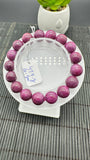 Ruby Bracelet • 11 mm Size • Code A4 • 7.5  Inch Length • AAA Quality • Natural Ruby Round Bracelet