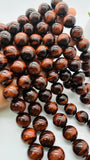 Red Tiger Eye Round Beads- 20 mm Size - AA Quality- 40 cm Length-  Wholesale Tiger Eye Beads- Red Tiger Eye Beads