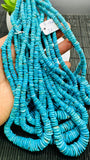 Turquoise Irregular Heishi Beads- 5 to 13 mm Graduate Size - 40 cm Length - AAA Quality- Natural Turquoise Rondelle Beads