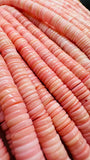 Queen Conch Shell Heishi Beads • Medium Color • 6 mm Size • Length 40 cm • AAA Quality • Natural Pink Queen Conch Shell Beads