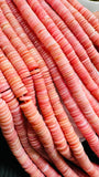 Queen Conch Shell Heishi Beads • 6 mm Size• Dark Color • Length 40 cm • AAA Quality • Natural Pink Queen Conch Shell Beads
