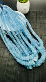 Aquamarine Faceted Roundel Beads • 6-13 mm Size • AAA grade • Length 40 cm • Top quality roundel • Blue Aquamarine Beads