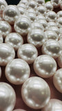 White Shell Pearl Round Beads - 10/12/ 14 mm Size - AAA Quality- 40 cm Length - Shell Beads