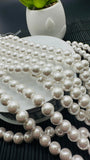 8MM White Shell Pearl Round Beads - Good Quality- 40 Cm length