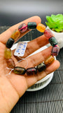 Tourmaline Nugget Bracelet- 9-10x12-16  mm Size - Code N3 - 4A Quality - Natural Multi Tourmaline Bracelet - Length 7.5 Inch