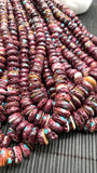 Purple Spiny Oyster Shell Roundel Beads • 6-12 mm Size • 40 cm length • AAA Quality • Spiny oyster with Turquoise Beads•