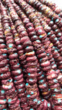 Purple Spiny Oyster Shell Roundel Beads • 6-12 mm Size • 40 cm length • AAA Quality • Spiny oyster with Turquoise Beads•