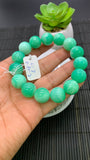 Chrysoprase  Bracelet • 14.50 mm Size • Code A6 •  AAA quality • Length 7.5” • Natural Chrysoprase Round Bracelet • Origin Australia