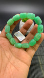 Chrysoprase Nugget Bracelet • 10-11 x 13-15 mm Size • Code B9 •  AAA quality • Length 7.5” • Natural Chrysoprase Bracelet • Origin Australia