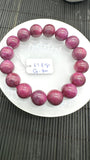 Ruby Bracelet • 13 mm Size • Code A1 • 7.5  Inch Length • AAA Quality • Natural Ruby Round Bracelet