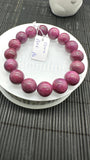 Ruby Bracelet • 13 mm Size • Code A1 • 7.5  Inch Length • AAA Quality • Natural Ruby Round Bracelet