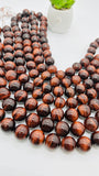 Red Tiger Eye Round Beads- 20 mm Size - AA Quality- 40 cm Length- Wholesale Tiger Eye Beads- Red Tiger Eye Beads