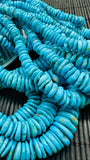 Turquoise Irregular Heishi Beads- 5 to 13 mm Graduate Size - 40 cm Length - AAA Quality- Natural Turquoise Rondelle Beads