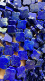 Lapis Clover Beads • 12 mm Size • AAA Quality Dark Blue Color • 40 cm Length • Natural Lapis Beads origin Afghanistan